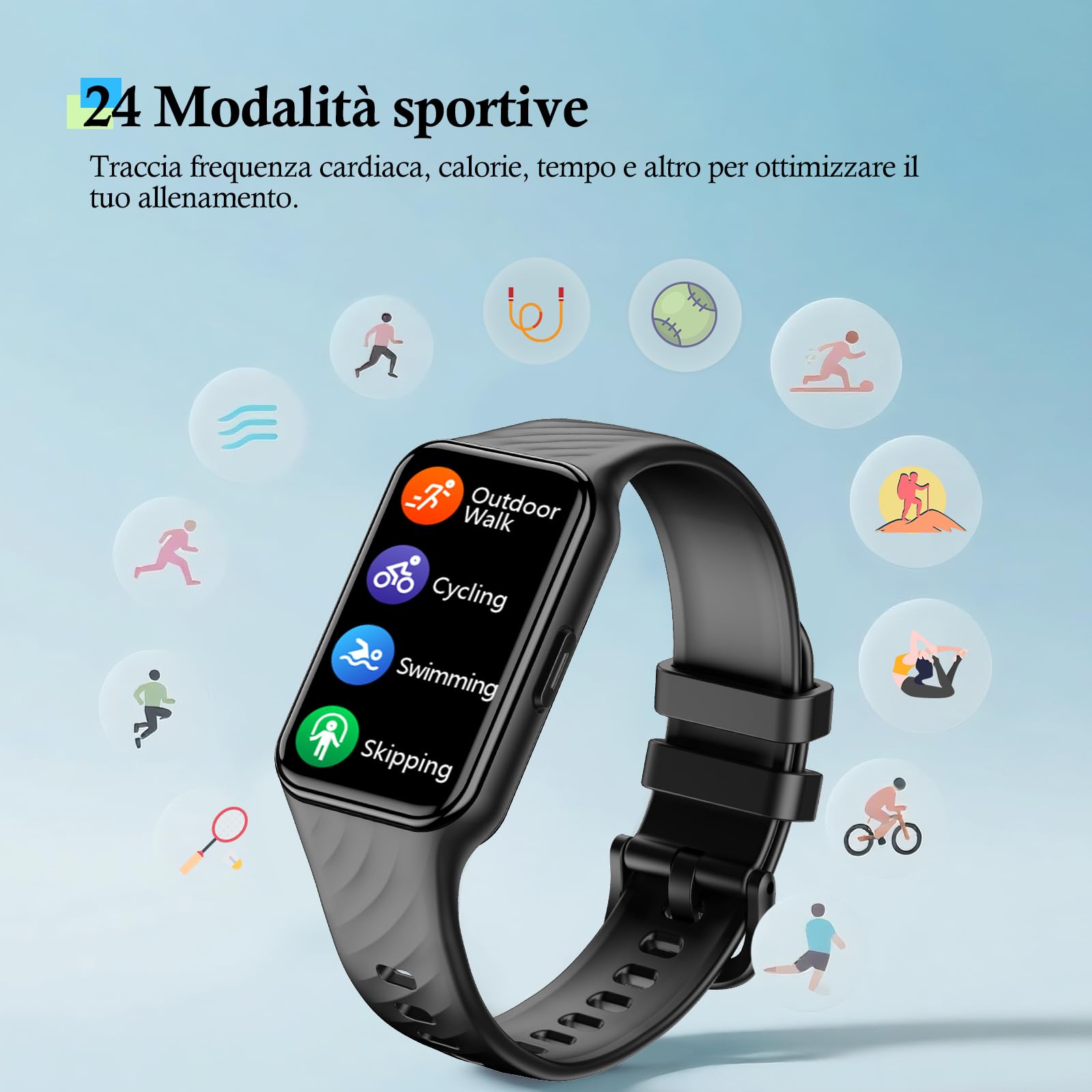 IOWODO Smartwatch Uomo Donna, 1.47" Orologio Intelligente Chiamate Bluetooth Fitness, 24H Smart Watch Monitor del SpO2/ Sonno, 100 modalità Sportive, IP68 Fitness Tracker per Android iOS
