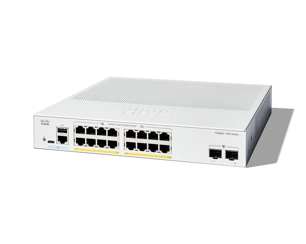 Amazon.com: Cisco Catalyst 1300-16P-2G Managed Switch, 16