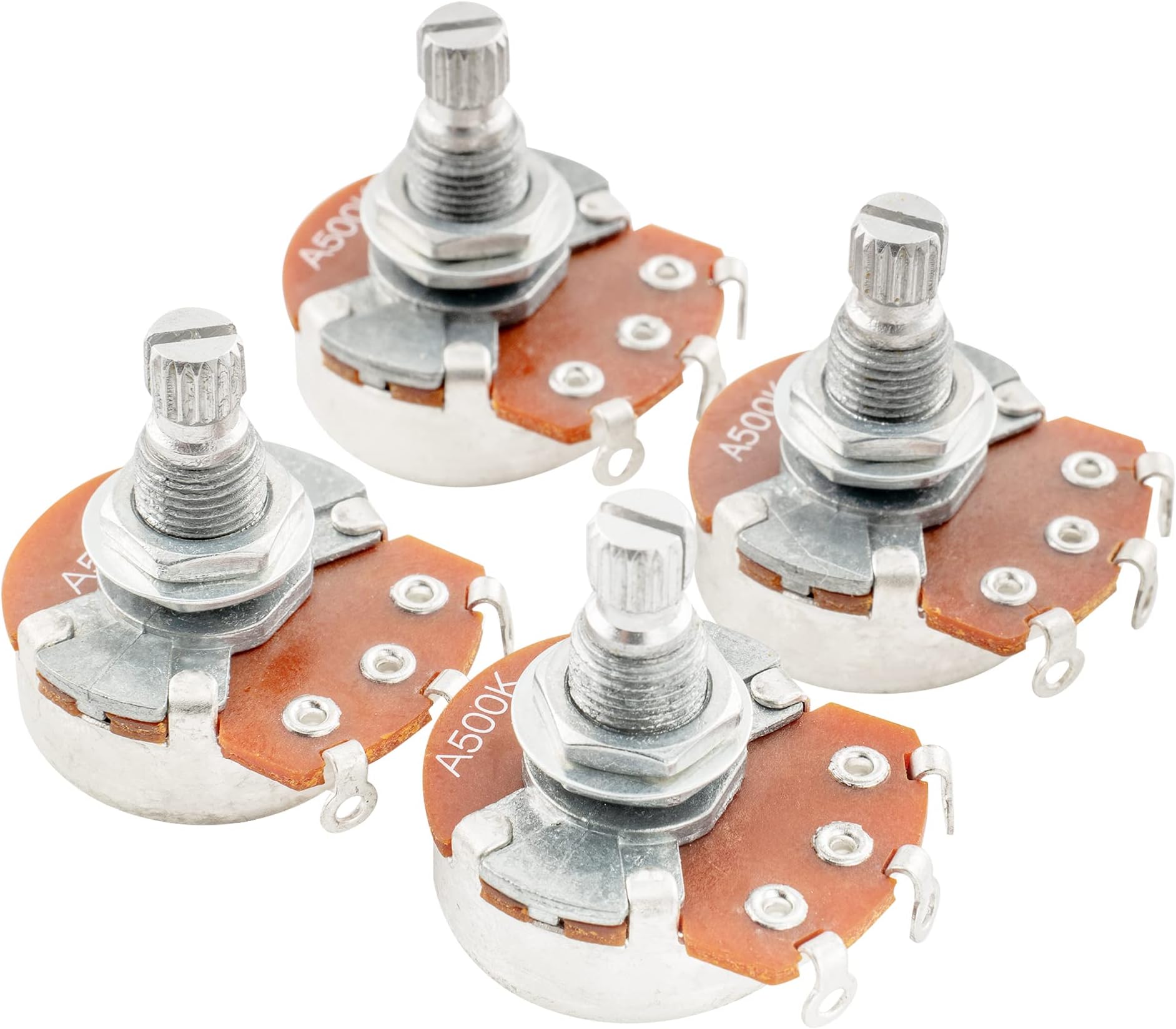 Alpha Full A500K Metric Potentiometers Split Shaft Audio Taper Pots for