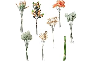 Floroom Artificial Greenery Stems Box Set: 63Pcs Faux Greenery Flowers Picks for DIY Weddings