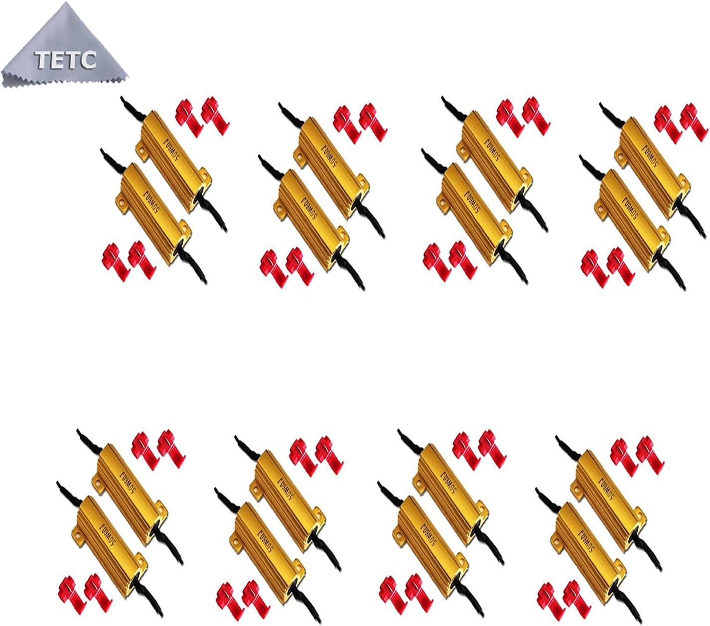 TETC 50W 6Ohm LED Load Resistors for LED Turn Signal Lights or LED
