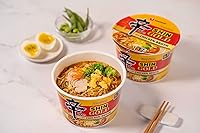 Vista 4 de Nongshim Ramen Noodles, tazón de ramen instantáneo gourmet, sopa de fideos premium microondable, Shin Gold, 3.56 onzas (paquete de 6)