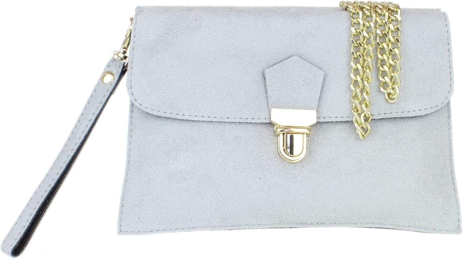 Girly HandBags Womens Double Front Suede Clutch Bag