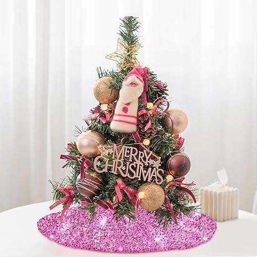 Miniatura 88 de FOTSHARER Falda de árbol azul pequeña de 21 pulgadas, falda de árbol de Navidad con lentejuelas con purpurina, tapete grueso de terciopelo