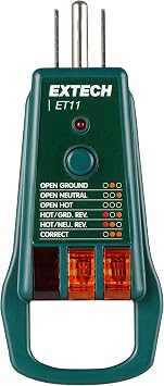 Extech ET11 GFCI Receptacle Tester