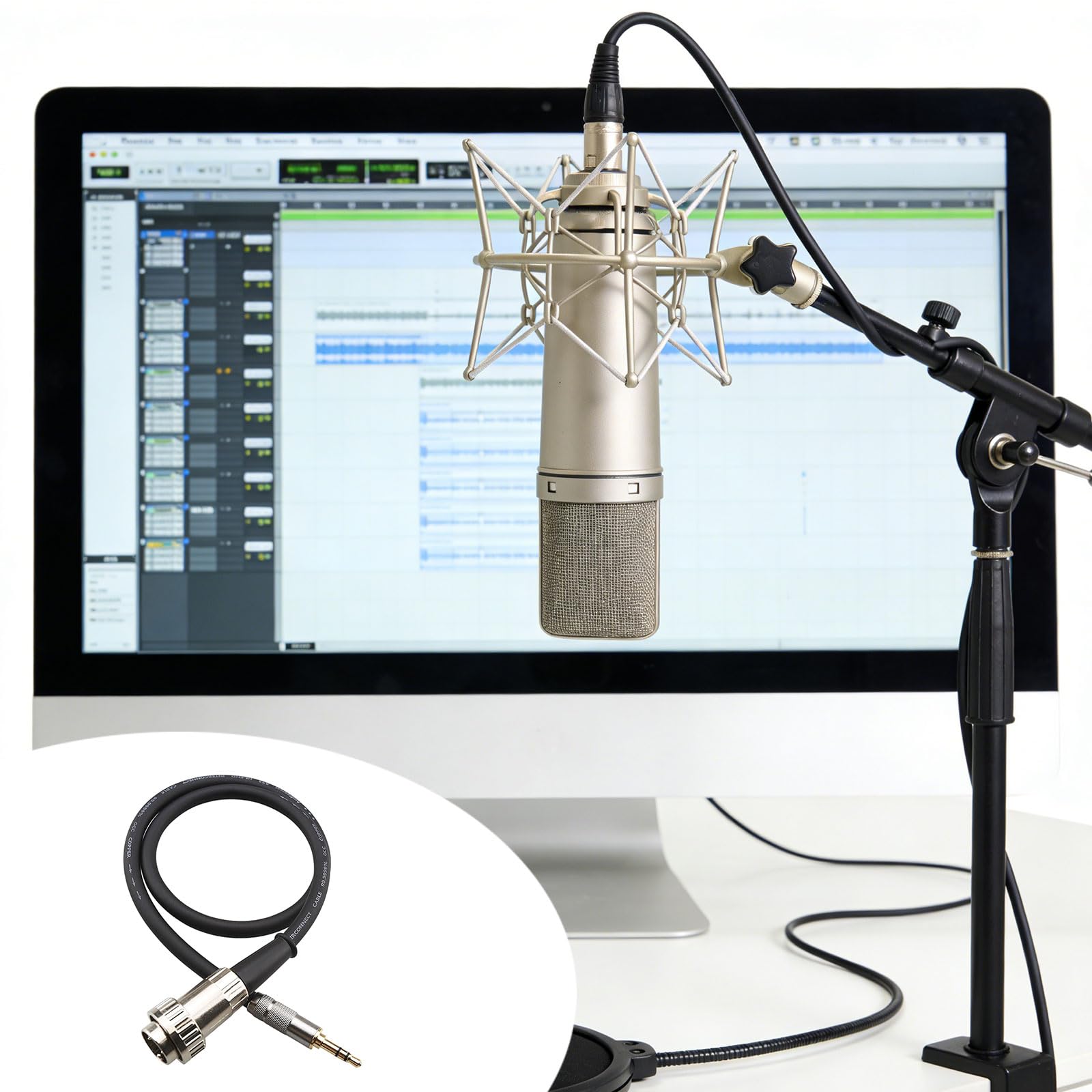 Adaptateur professionnel 3,5 mm mâle vers DIN 5 broches, idéal pour les connecteurs de studio, câble audio qui garantit un transfert ininterrompu
