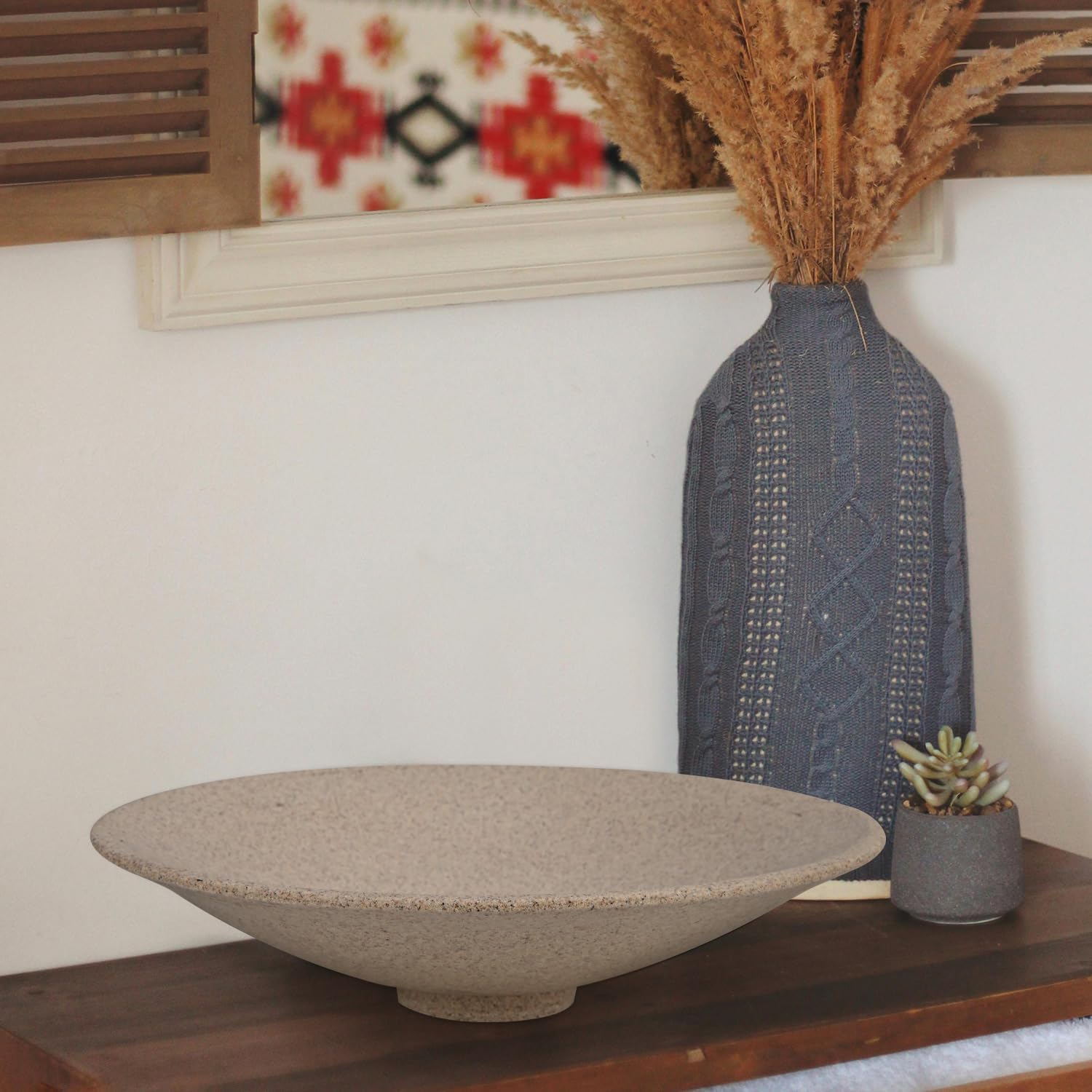 Large Decorative Bowl, 11.6" key bowl for entryway coffee Home Decor,Modern Handicraft Bowls for Home Decor. (Beige)