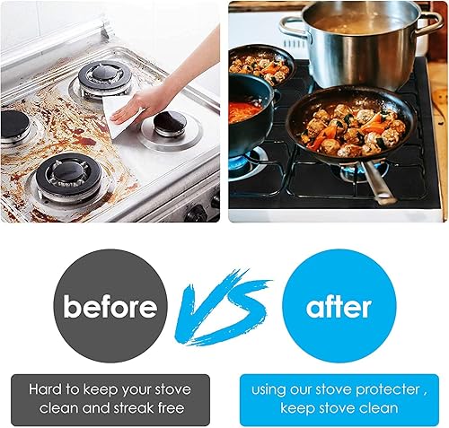 Miniatura 2 de Cubiertas para quemadores de estufa de gas, protector de estufa reutilizable para estufa de gas de 0.012 in, cubiertas de quemador de estufa de gas,
