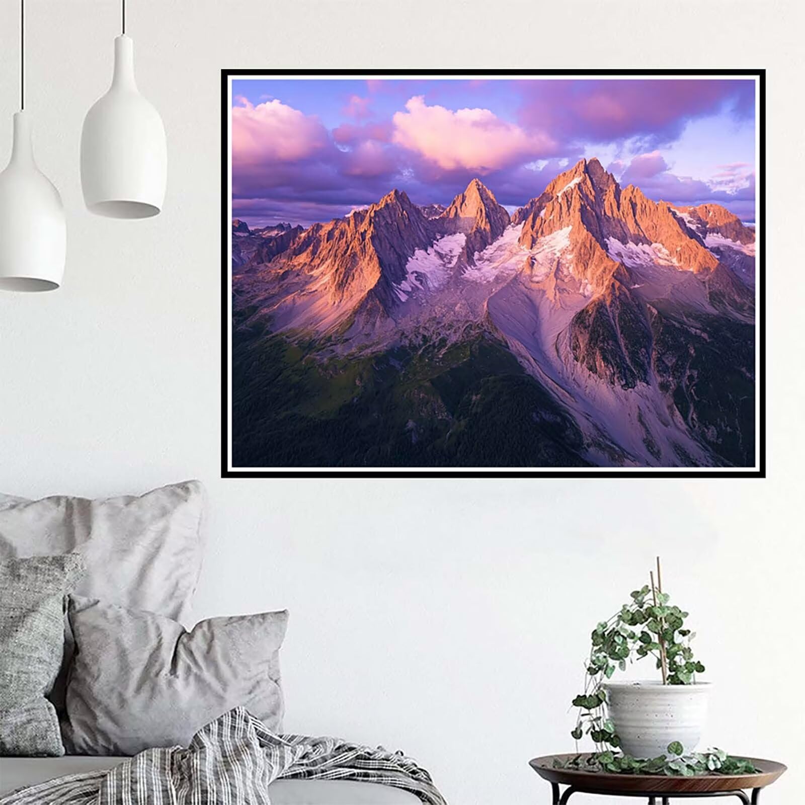 Diamentowe malowanie górskie diamentowe malowanie krajobraz diamentowy obraz dla dorosłych 5D DIY haft krzyżykowy diament DIY zestaw do dekoracji pokoju domu, prezent dla kobiety 90 x 70 cm