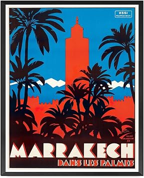 TGRNFHKPYY Poster Decorative Canvas Painting Marrakesh Print Moroccan Art Morocco Travel Poster Kitchen and Dining Room Wall Decoration 8x12inch