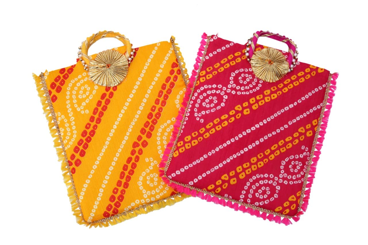 4EVER Womens Bandhej/Bandhani Traditional Rajasthani Combo of Potli Bags and Envelope Clutch Set with Handle for Special Occasions / wedding potli for ladies Diwali Gift for women handbags traditional Indian Wristlet with Drawstring Ethnic Embroidery (B09MJDXVCC) Amazon Price History, Amazon Price Tracker