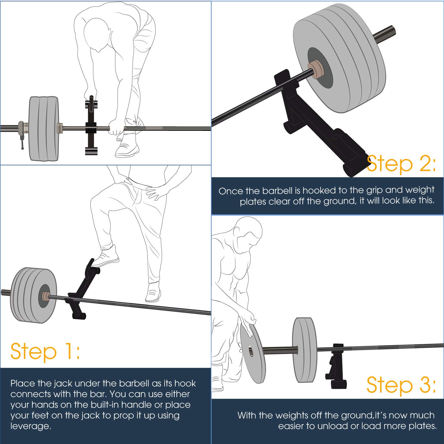 Buy Yes4All Mini Deadlift Barbell Jack with Handle Ideal for Loading/Unloading Weight Plates