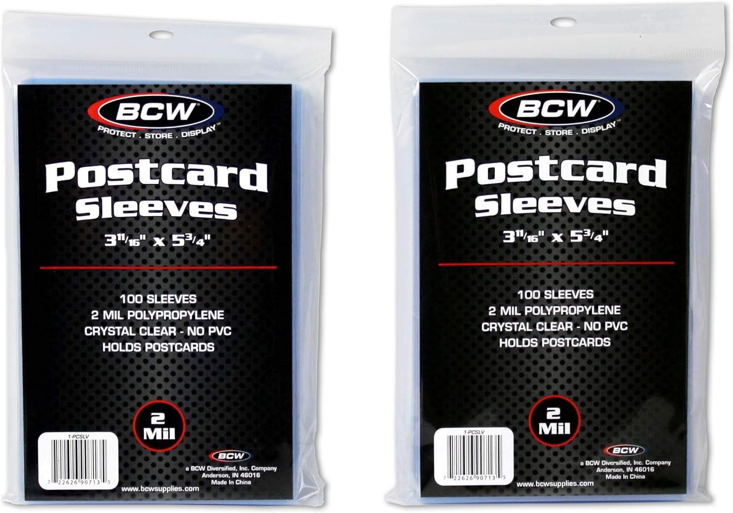 BCW Postcard Sleeves 200 Clear Sleeves AcidFree