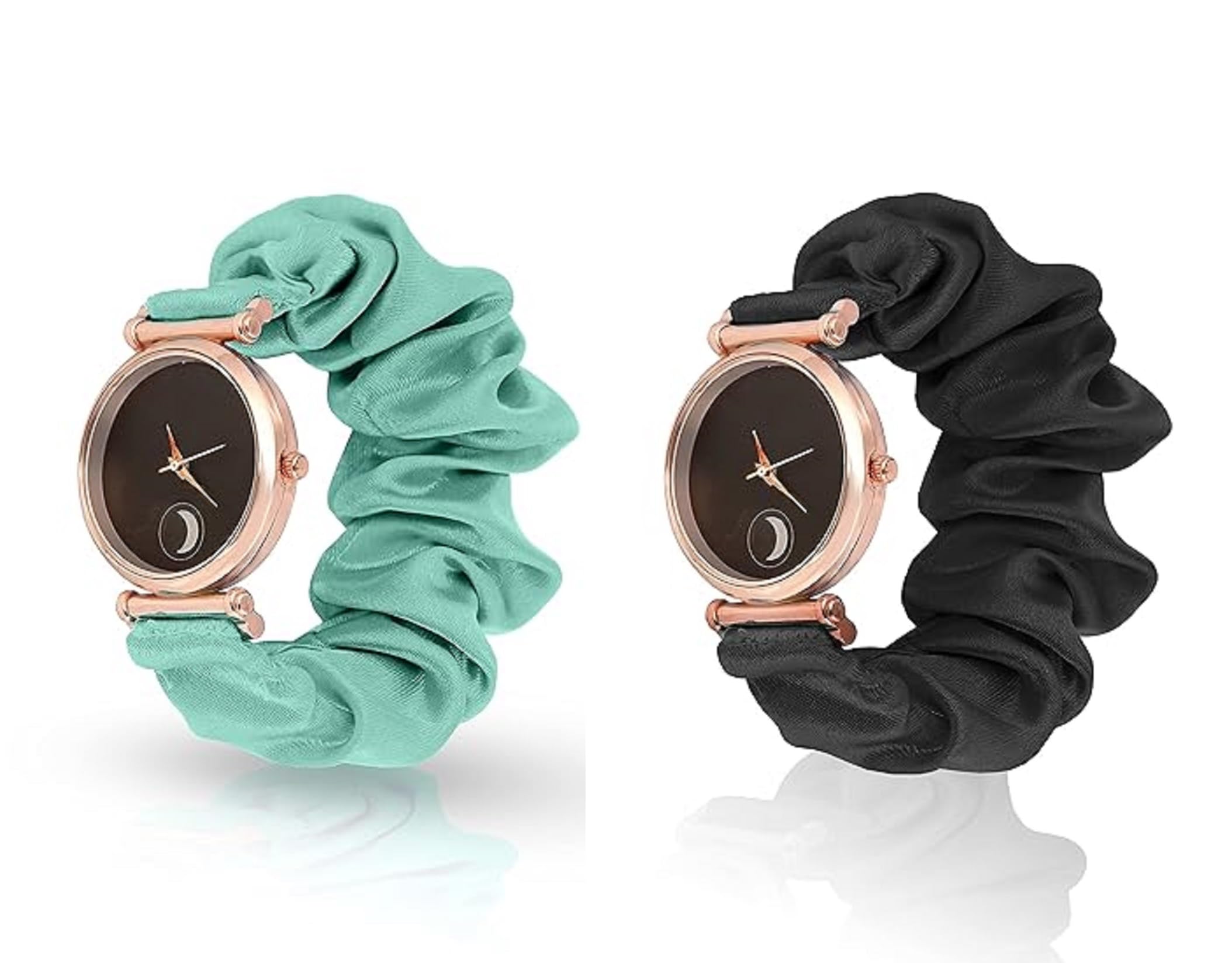 K Vajir® Multicolored Analog Scrunchies Watches Strap Cloth Solid Fabric Wrist Watch for Women (Pack of 2) (Choice No 6) (B0CK2S29FF) Amazon Price History, Amazon Price Tracker