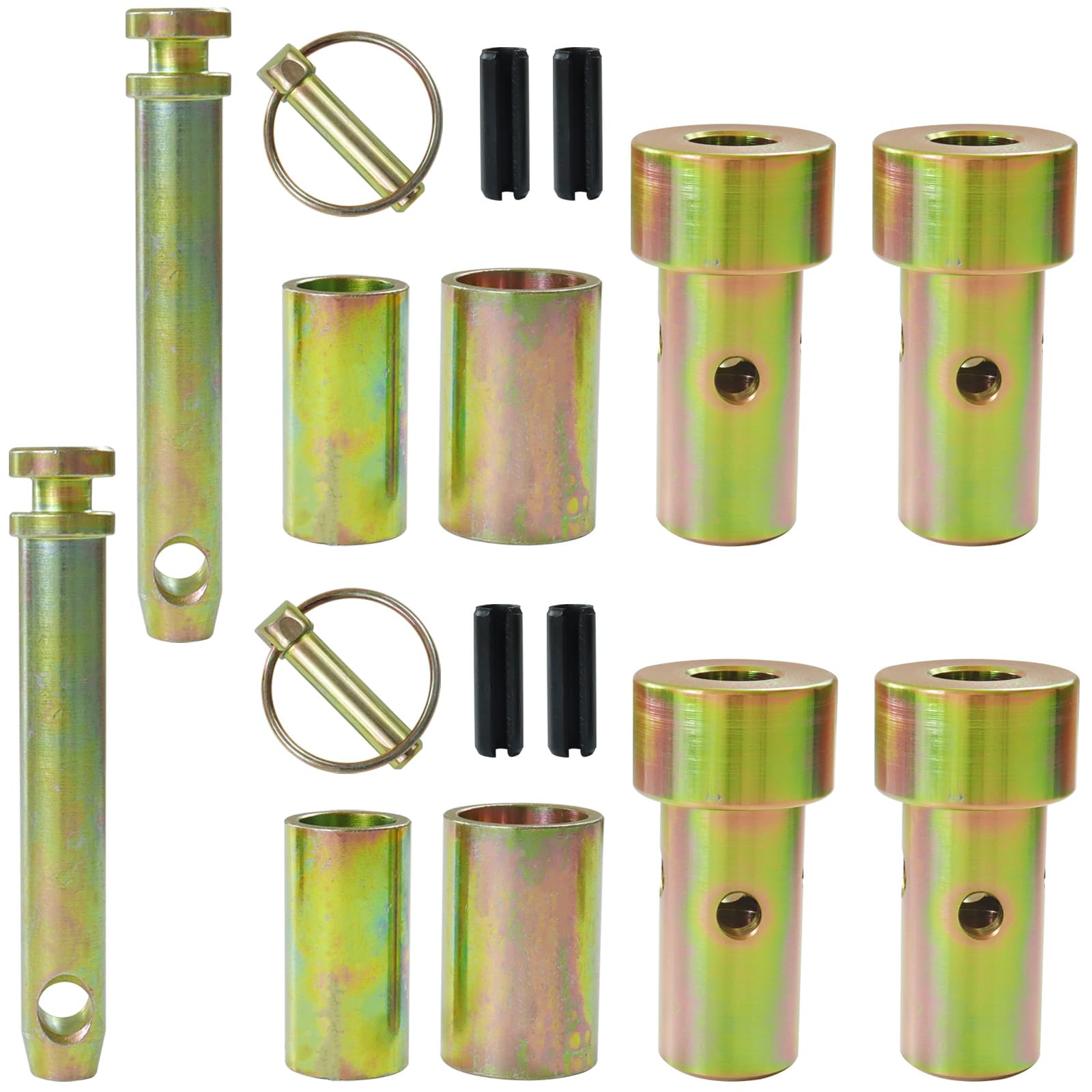 LAWNEAGLE 2 Pack TK95029 Cat 1 Quick Hitch Adapter Bushings with S07070200 Top Link Pin Heavy Duty Lynch Pin with Ring Replaces S14114400, Quick Hitch