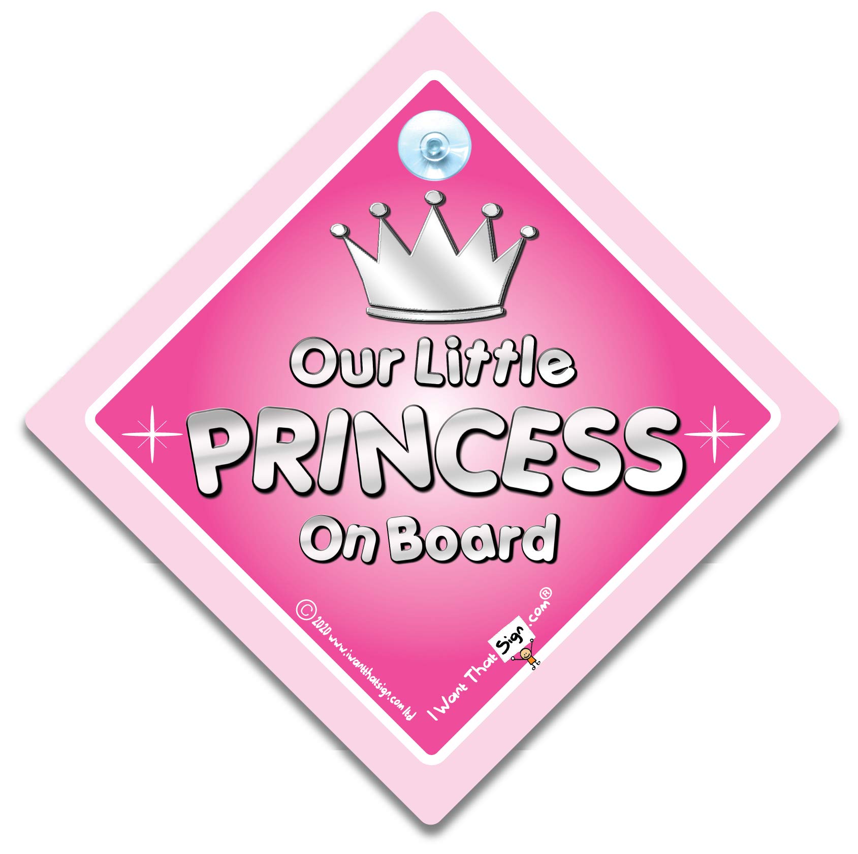 Lollomoto Adesivo Princess On Board Auto Famiglia Principessa Stickers Decal Intagliati Altissima qualità - Nero Opaco