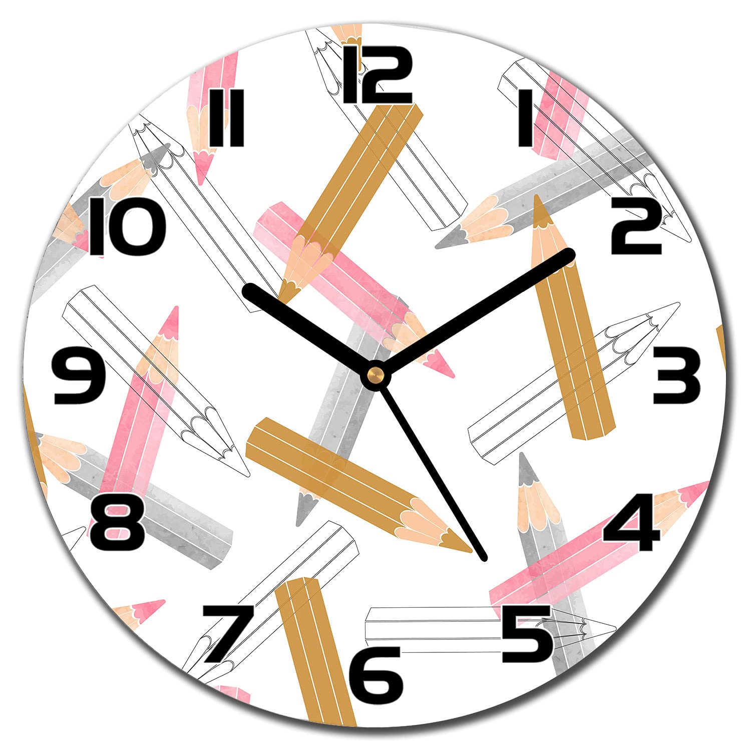 Horloge en verre cuisine et salon au design pastel girly