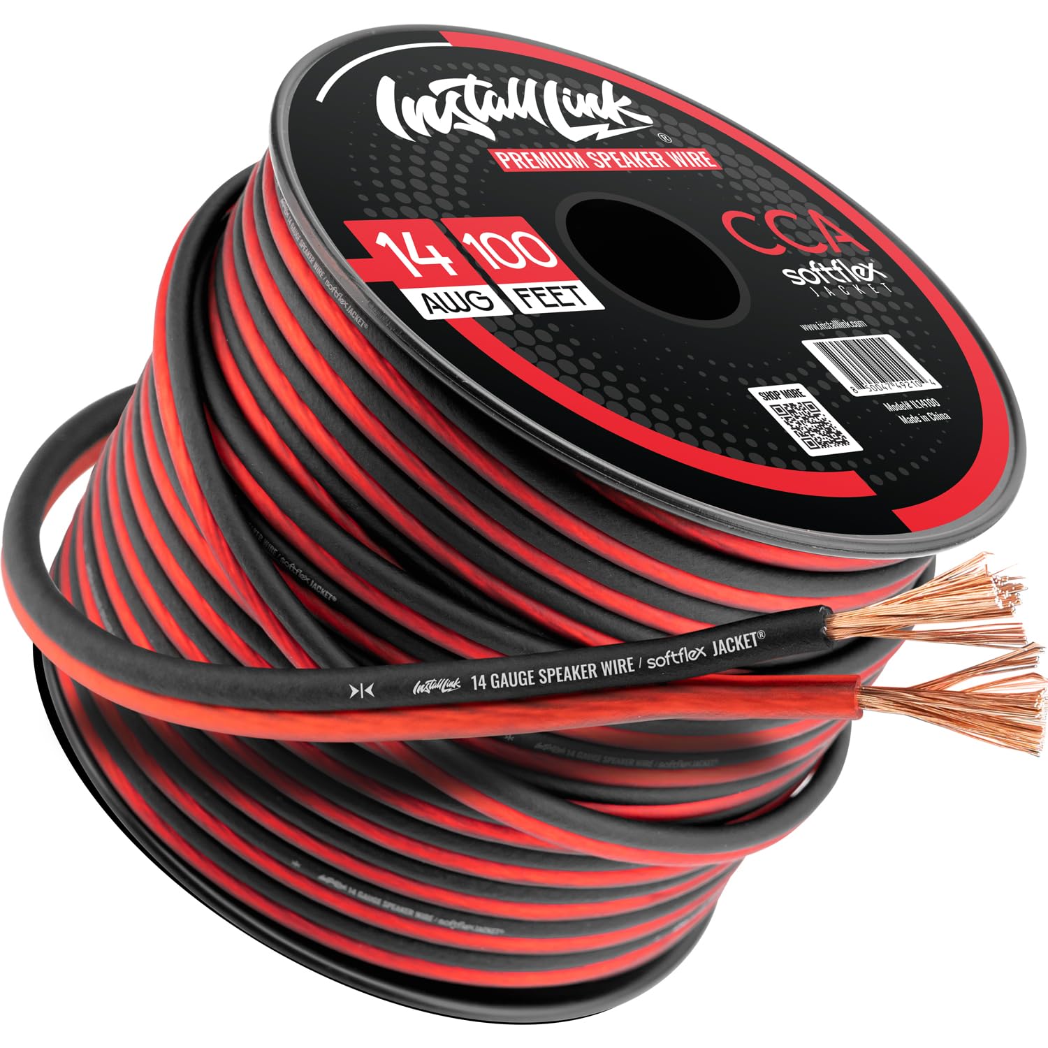 Install Link 14 Gauge Speaker Wire (Speaker Cable) for Car, Home or RV Audio Cable, 100ft, CCA