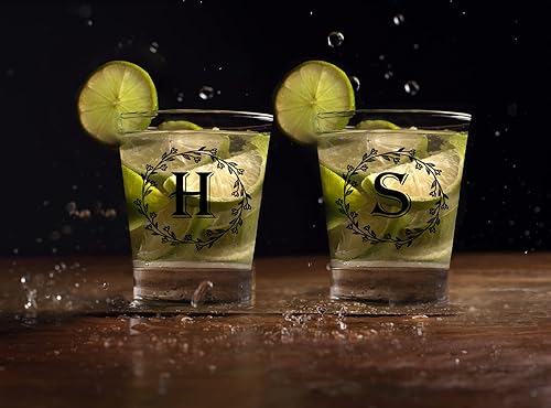Miniatura 5 de Vasos de chupito con monograma con inicial, regalo único para mujeres, hombres, mamá, papá, día de la madre, día del padre, boda, cumpleaños,
