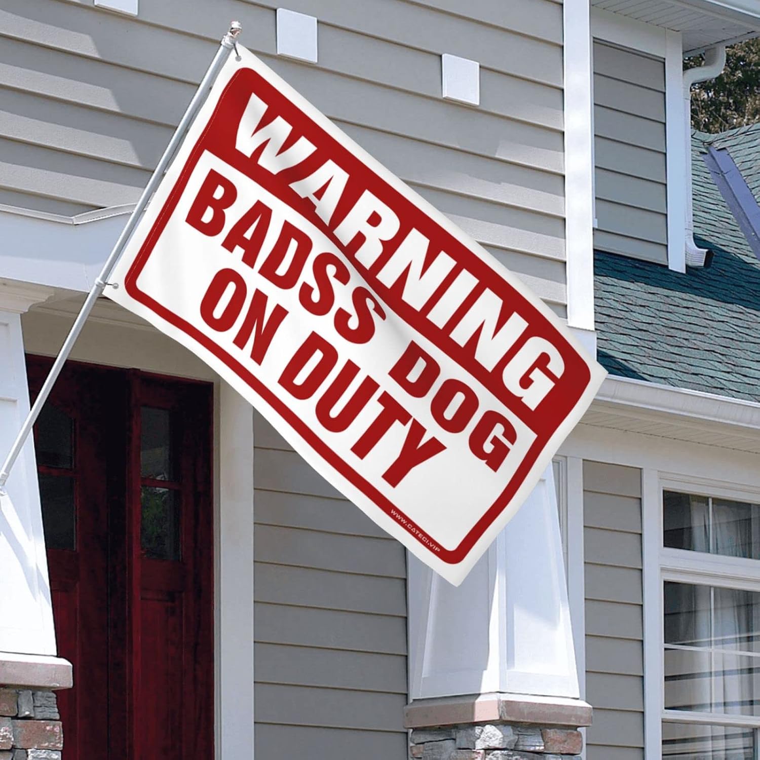 Funny Flags For Guys Warning Badass Dog On Duty Flag Baby Nursery Decor Camper Decor (Size : 152X244CM)