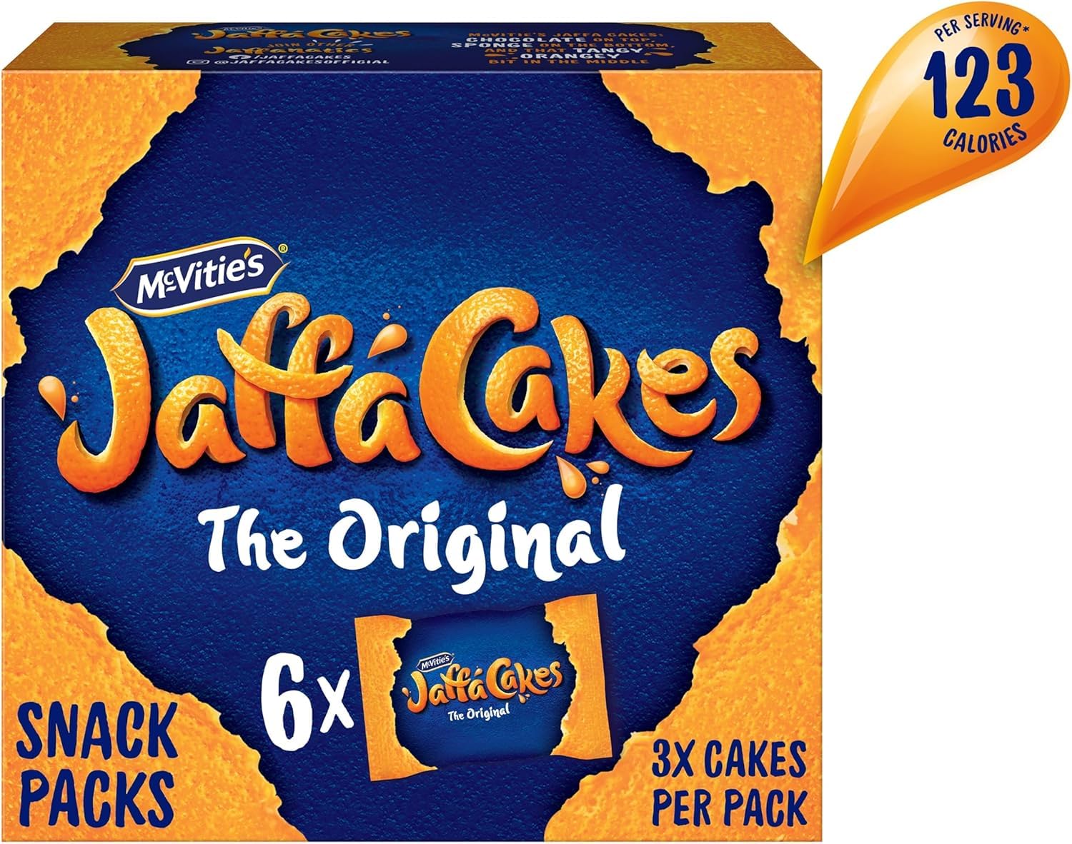 McVitie's Jaffa Cakes Original Biscuits Snack Pack, 6 x 3 Cakes, 198 g (Pack of 1)