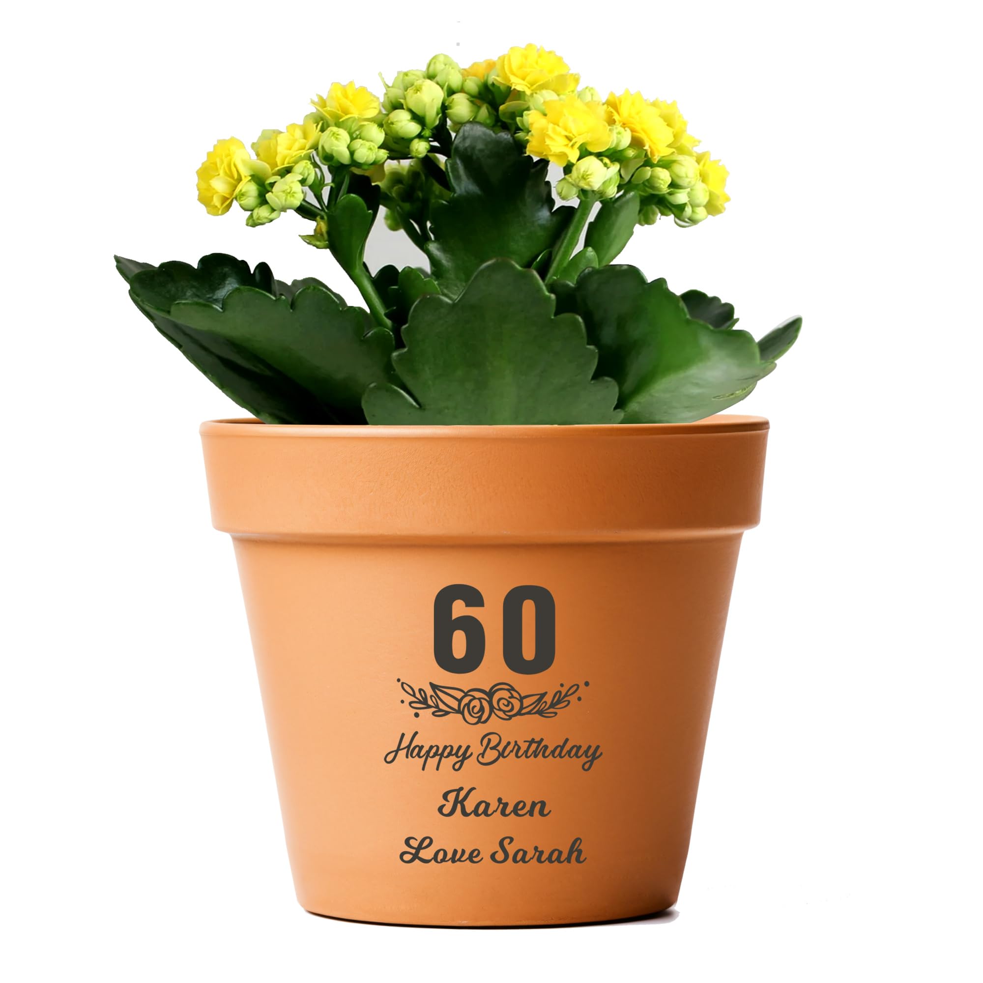 Personalised Terracotta Plant Pots Clay Flower Plant Pots Planters with Drainage 7 In Hole Succulent Pots Anniversary Christmas Birthday Wedding Gifts for Mum Women House Home Garden Decor(Design 3)