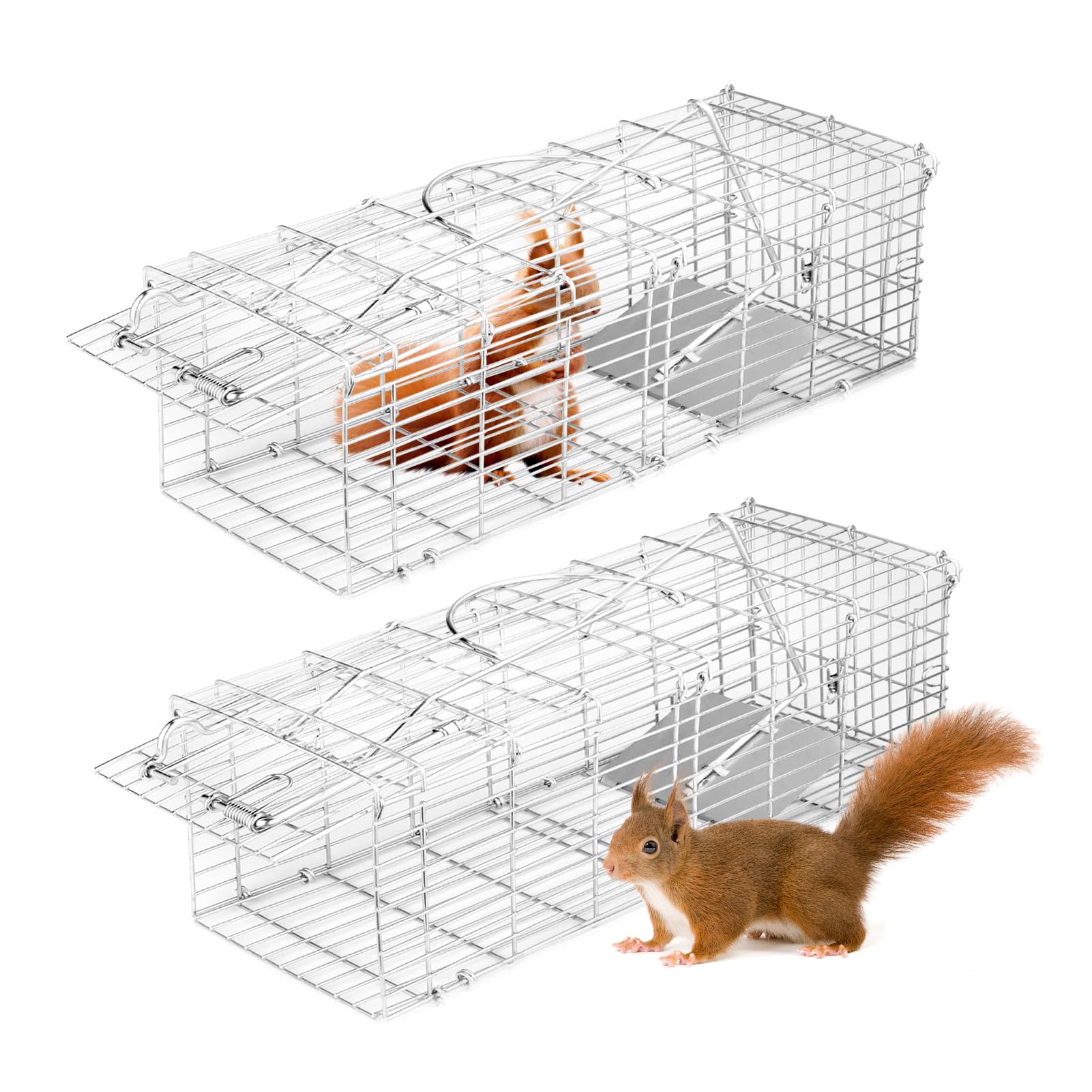 Rat Trap Humane Animal Live Cage, Mouse Traps No Kill Live Catch and Release One - Reusable,Mice,Chipmunks,Squirrels,Weasel and More Rodents Mousetrap Trap for Indoor Outdoor Use — view 7