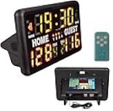 Electronic Basketball Scoreboard LED Digital Score Keeper Tabletop Scoreboard with Rear Display & Remote, Basketball Scoreboard with Shot Clock for Outdoor Yard Games & Contest