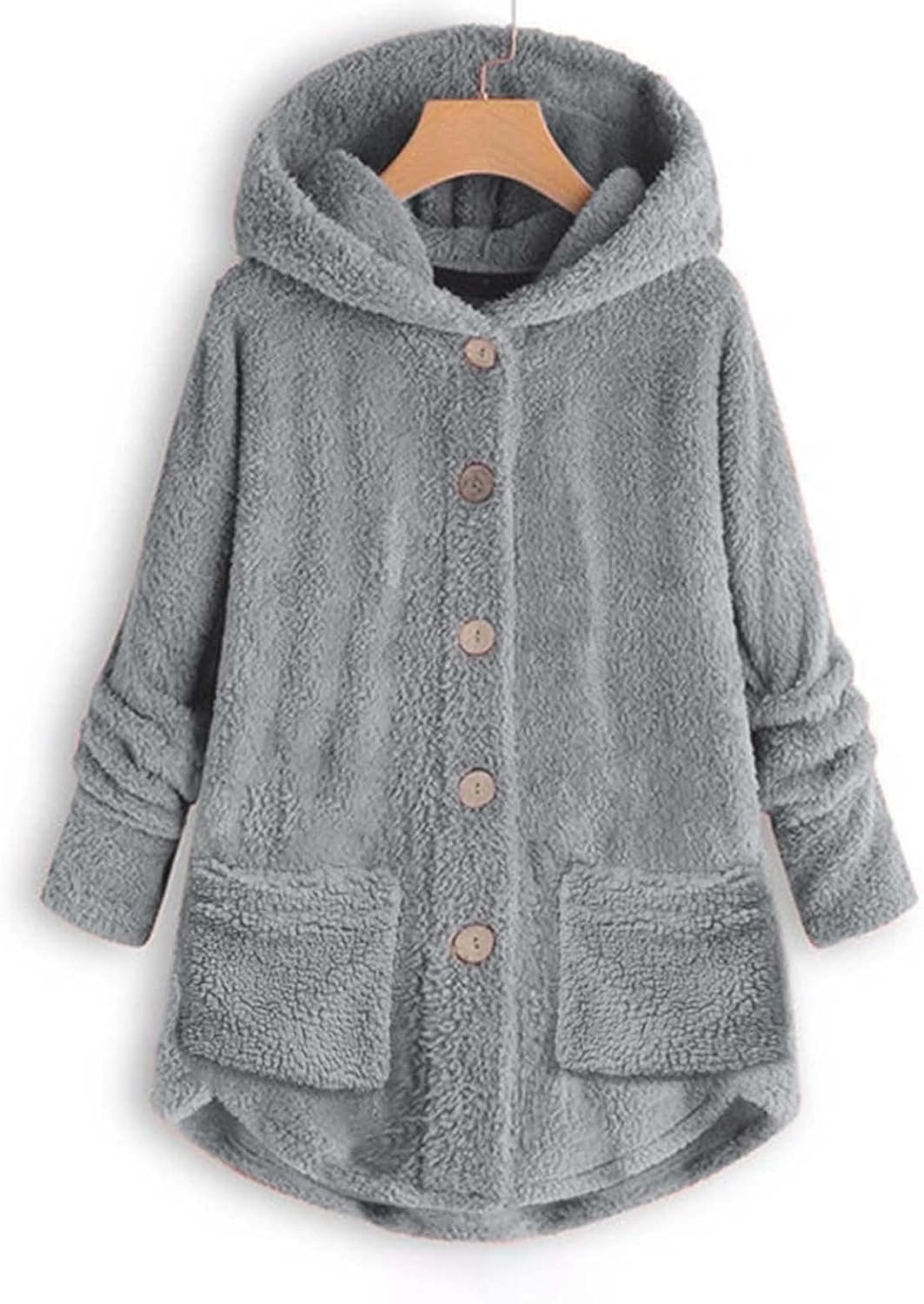 Miniatura 2 de QUFECH Abrigos de invierno para mujer, abrigo de invierno de felpa de manga larga, abrigo cálido con capucha para mujer, 2022