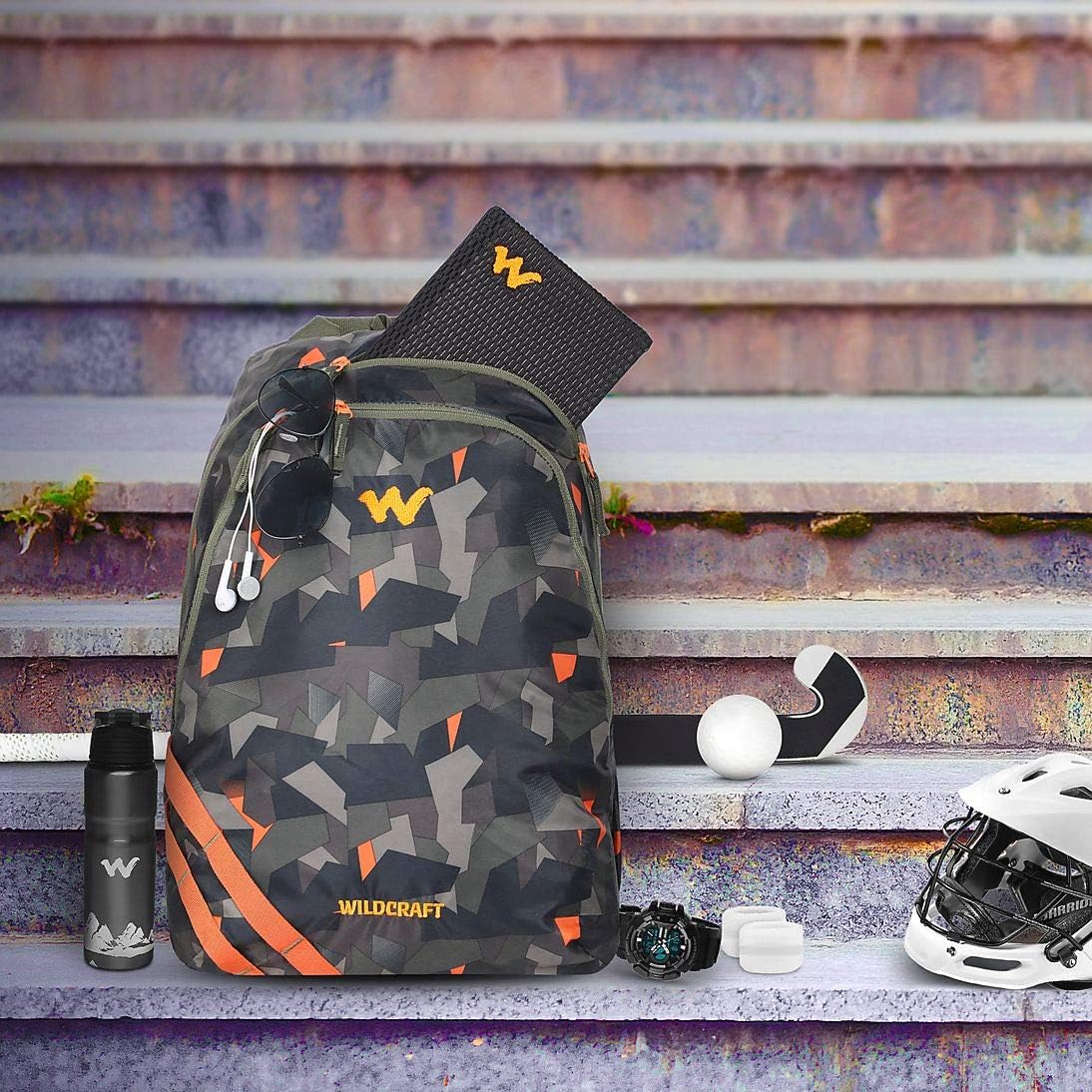 Wildcraft Wc 1 Broken Camo Standard Backpack Orange (11909) (Medium Size), Orange, Mid Size, Backpacks