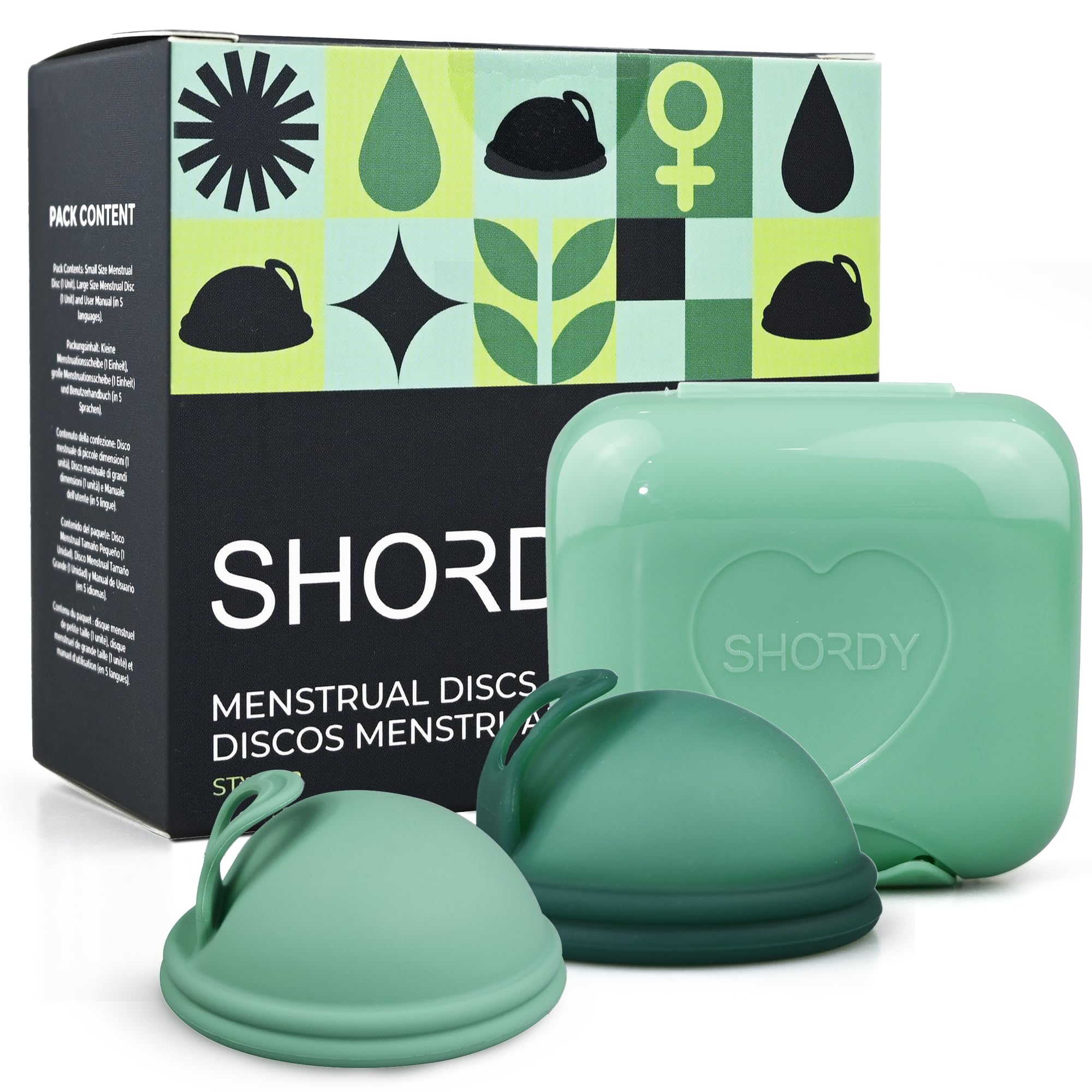 Shordy Reusable Menstrual Disc for Women – Medical-Grade Silicone Period Disc with Loop Handle for Easy Removal – High Capacity, 12-Hour Leak-Free Feminine Hygiene Alternative to Pads, Tampons & Cups