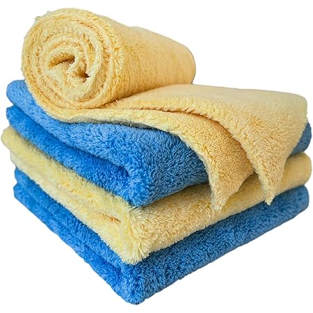 Amazon Divno 洗車タオル マイクロファイバー 極上の柔らかさで愛車を守る 超吸水 速乾 ふちなし 拭き跡なし 傷防止 業務用 洗車 家事用 拭き取り 40x40cm 4枚入り クロス タオル 車 バイク