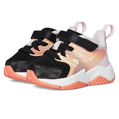 New Balance Kids Rave Run v2 Bungee Lace with Top Strap (Infant/Toddler) Kids Shoes Black/Flare/Rose Sugar