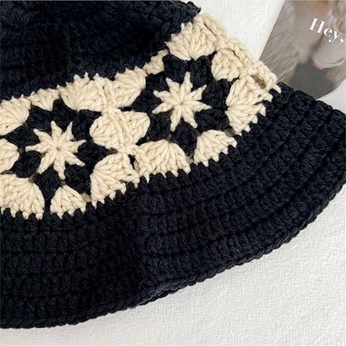 Miniatura 5 de Sombreros de ganchillo para mujer, sombreros de ganchillo hechos a mano, gorros de punto, sombrero de pesca flexible, gorra floral a rayas, moda al