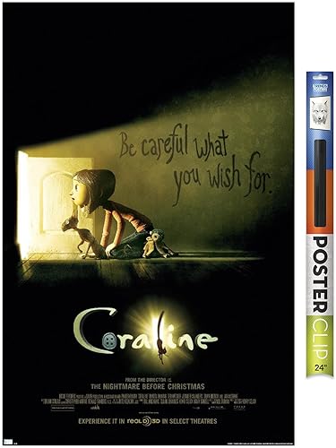 Trends International Coraline - Póster de pared con texto en inglés Be Careful