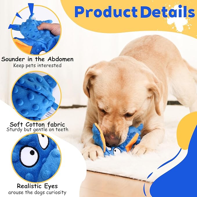 Juguete Squeaky para Perros Diseño Elefante, Sin Relleno, Tela Suave miniatura 3