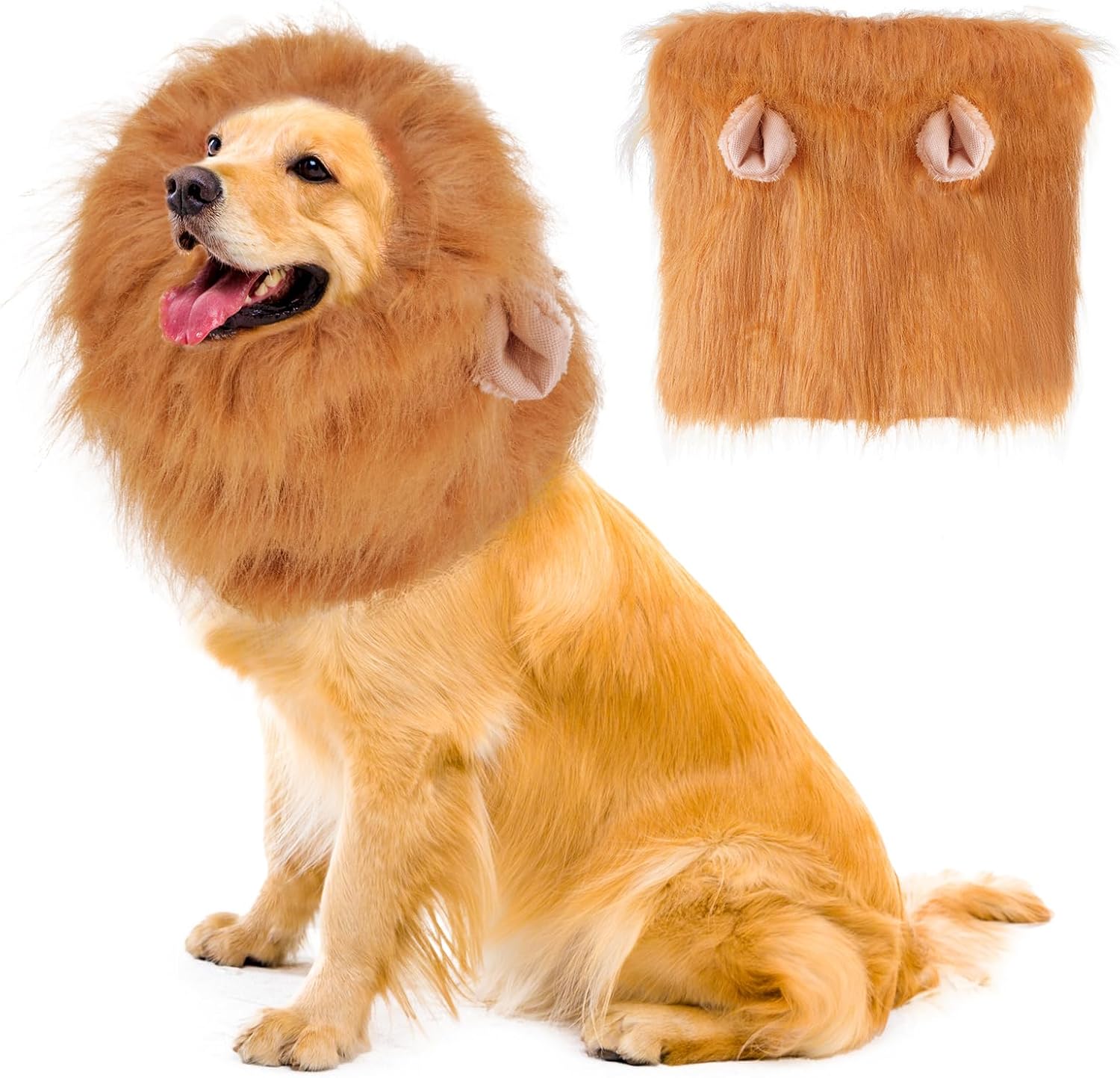 Máscara de León para Perros - Peluca Realista con Orejas para Razas Medianas y Grandes