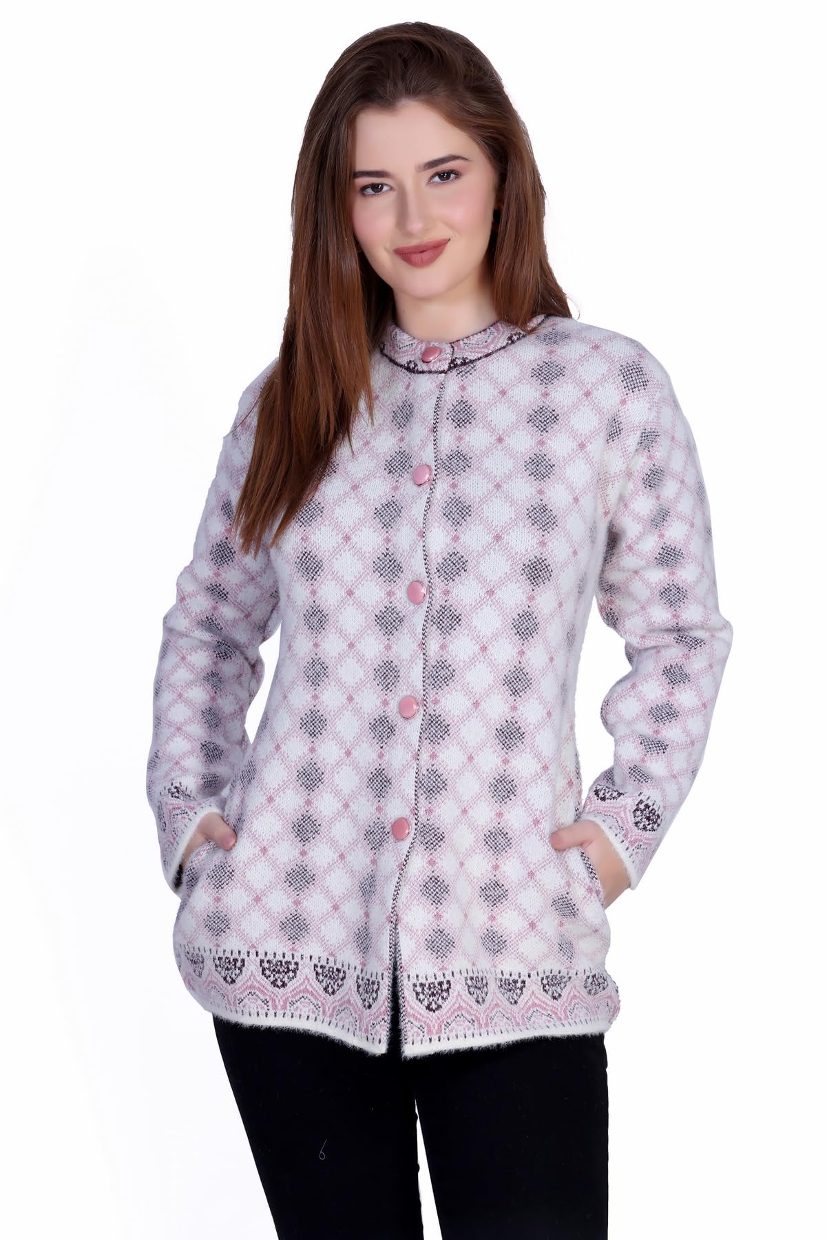 montrex Women Wool Blend Cardigan Full Sleeve Winter Sweater with Side Pockets Woolen Cardigan for Ladies & Girls-picture-13