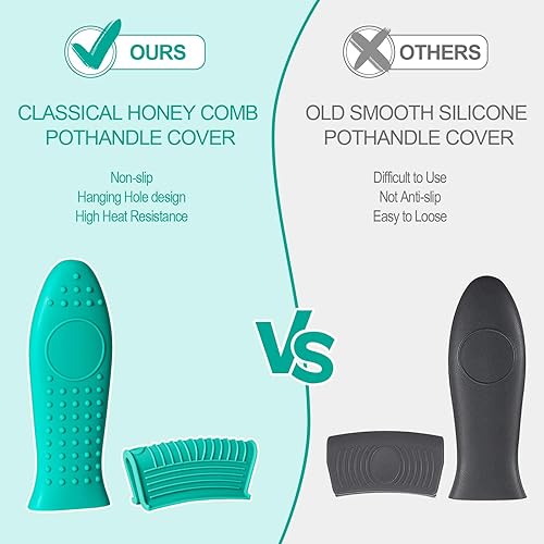 Miniatura 4 de Joyhalo joyhalo - Juego de 6 fundas para mango de sartén de hierro fundido, resistentes al calor, fundas de mango de sartén de hierro fundido,