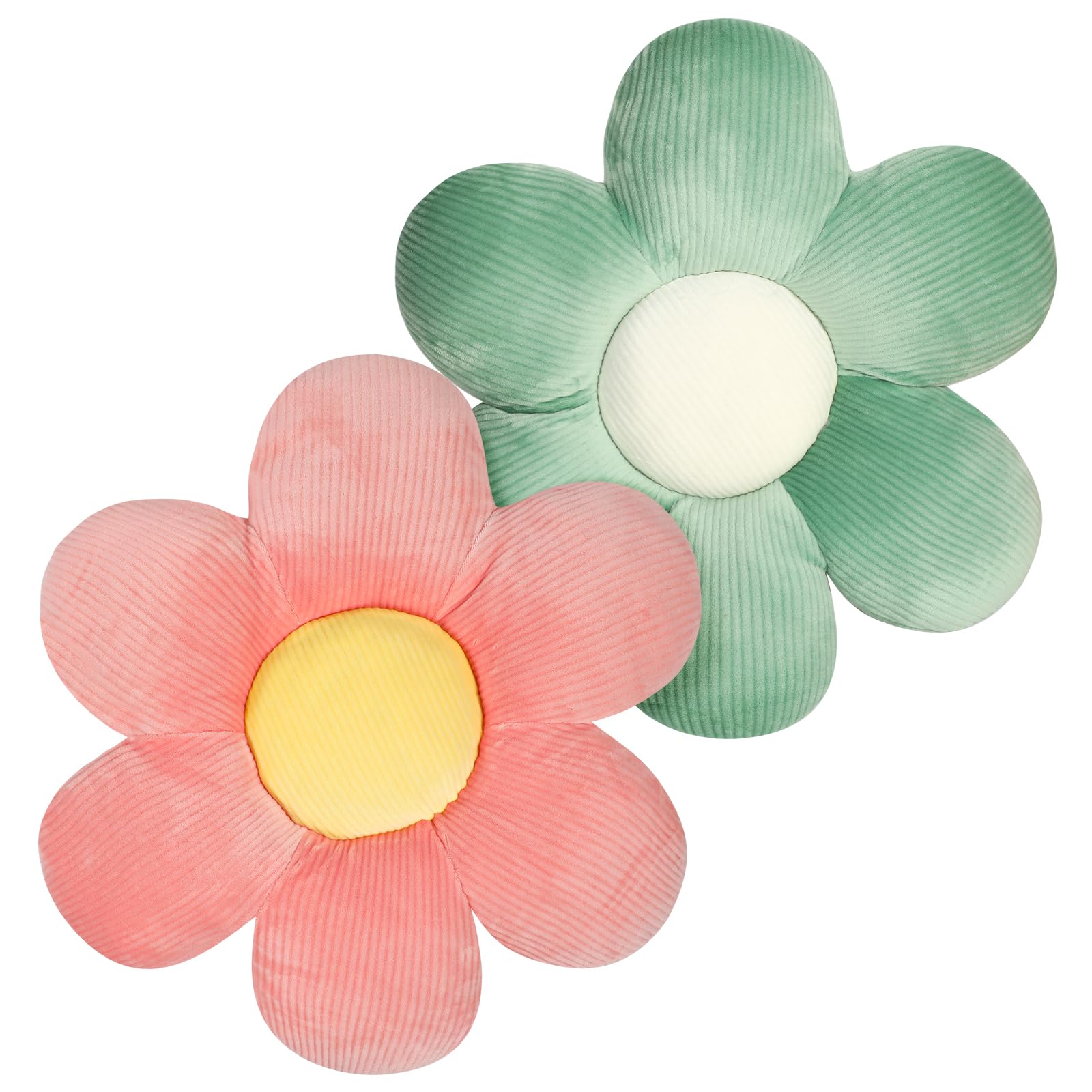 QKURT 2 Pcs Flower Pillows, Flower Shaped Cushion Floor Chair Seat Pad,Fluffy Soft Petal Cushion