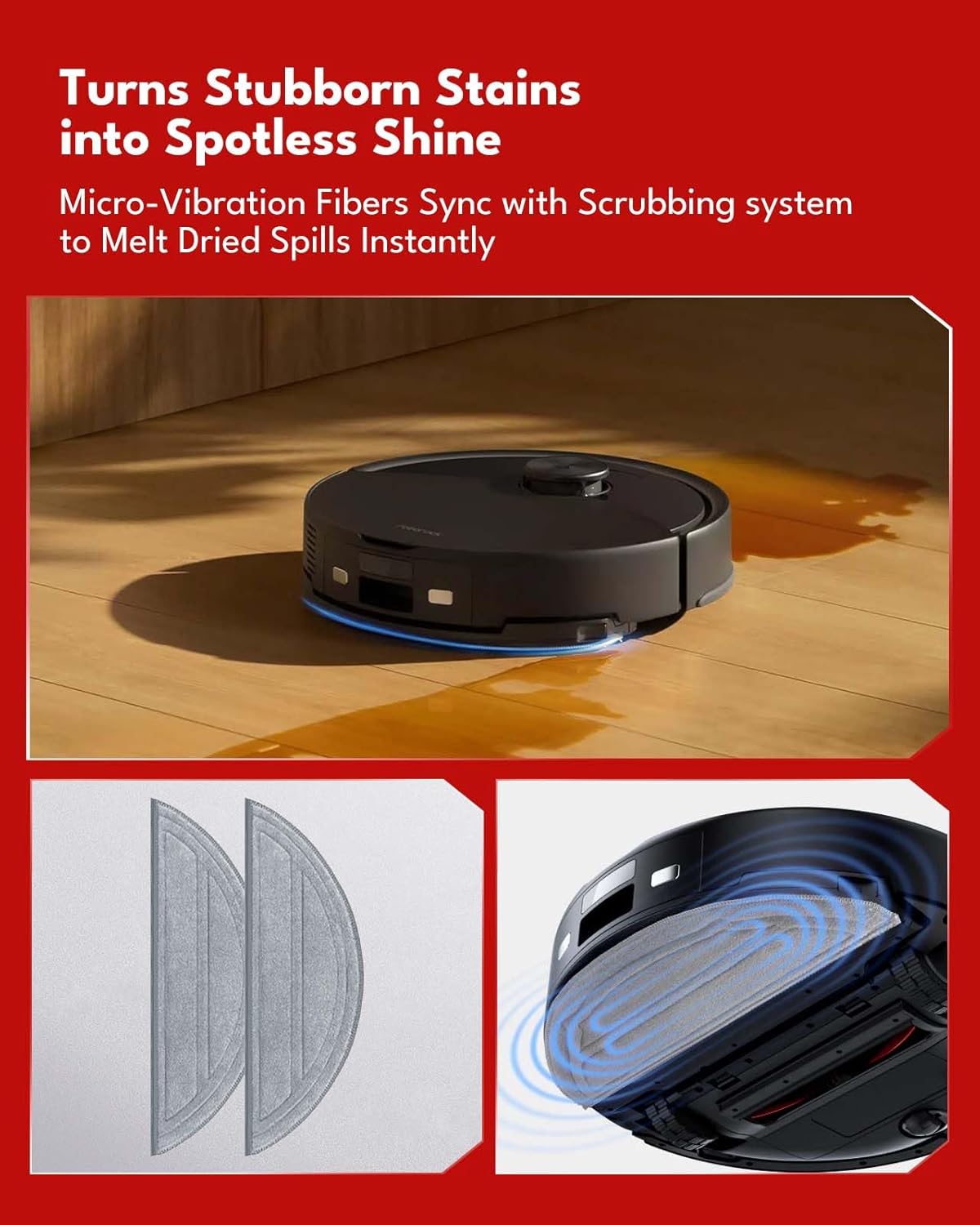 24 Pcs Accessories Kit for Roborock Q10 S5+ Robot Vacuum Cleaner, Replacement Parts with 2 Main Brush, 6 Side Brushes, 4 HEPA Filters, 6 Dust Bags, 4 Mop Pads, 1 Cleaning Brush