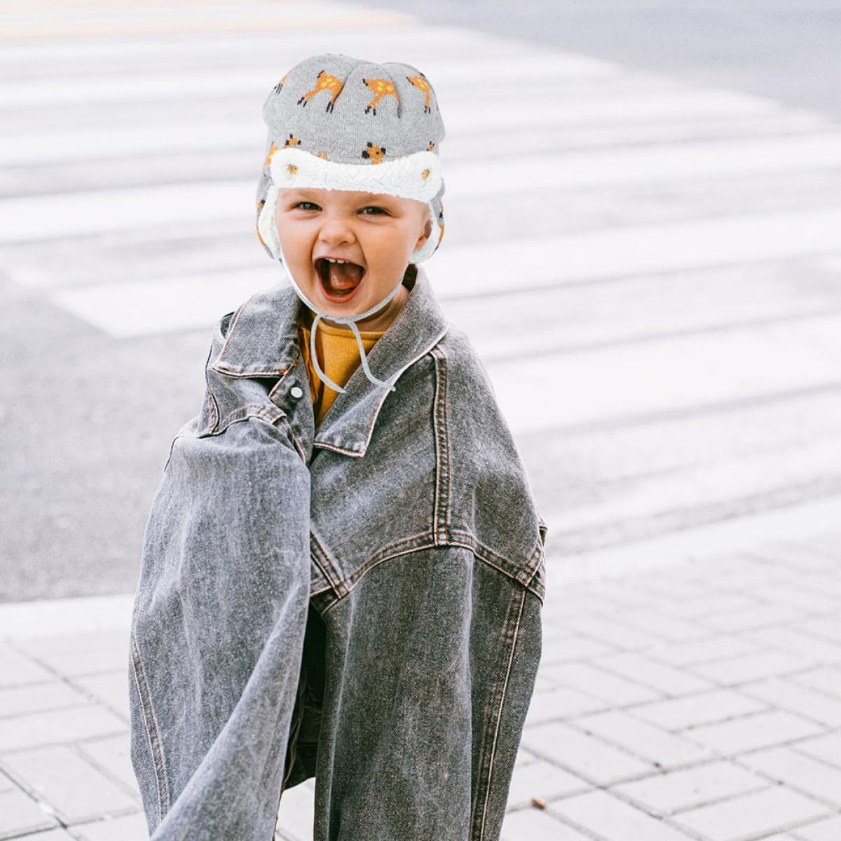 VALICLUD Gorro de Esquiar Gorro Termico con Orejeras Sombrero de Invierno para niños pequeños cálido con Motivo de de protección para los oídos para niños algodón