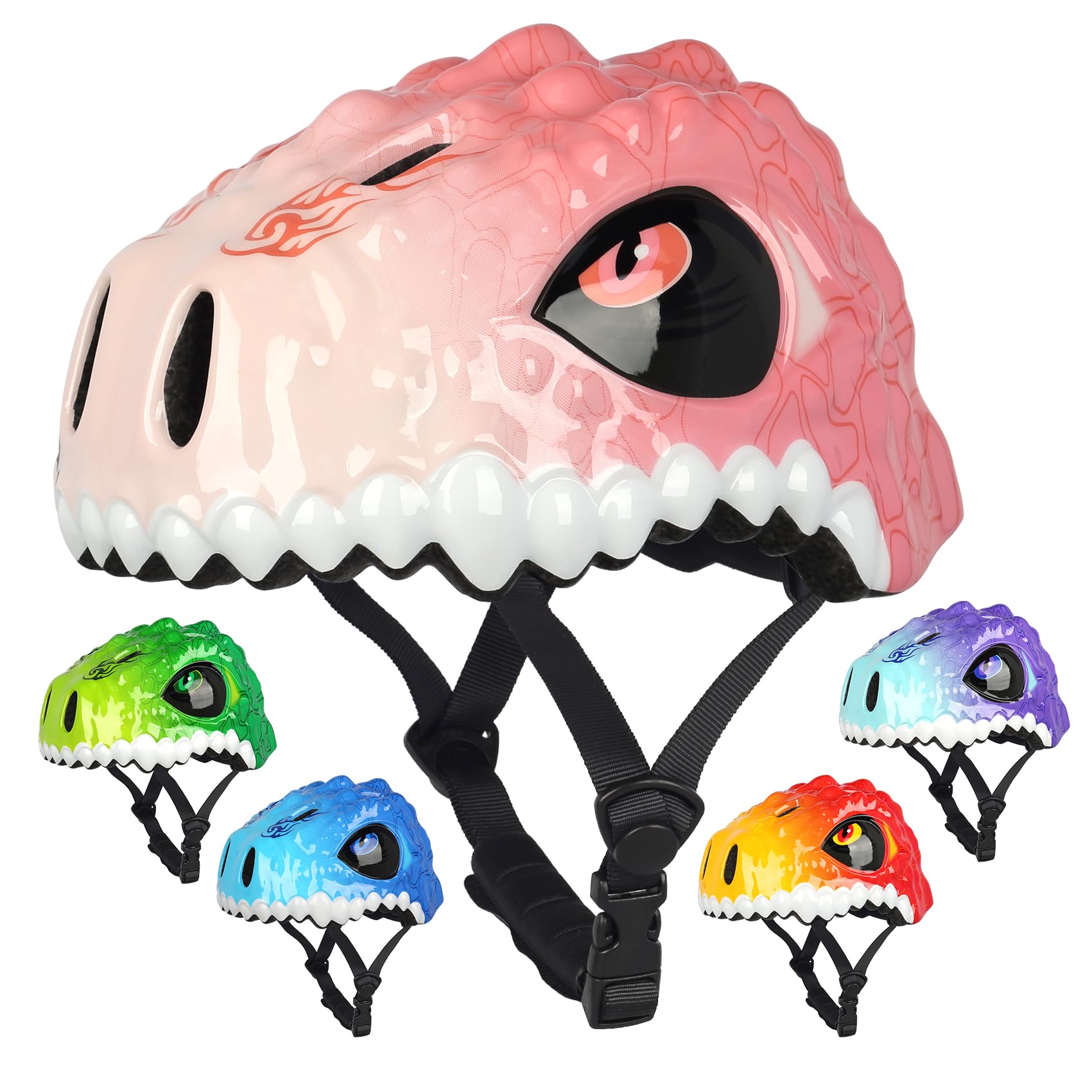 Toddler Kids Bike Helmet,3D Dinosaur Helmets for Boys Girls Infant/Baby to Children 1/2/3/4/5/6/7/8 Years Old Lightweight Adjustable Multi-Sports