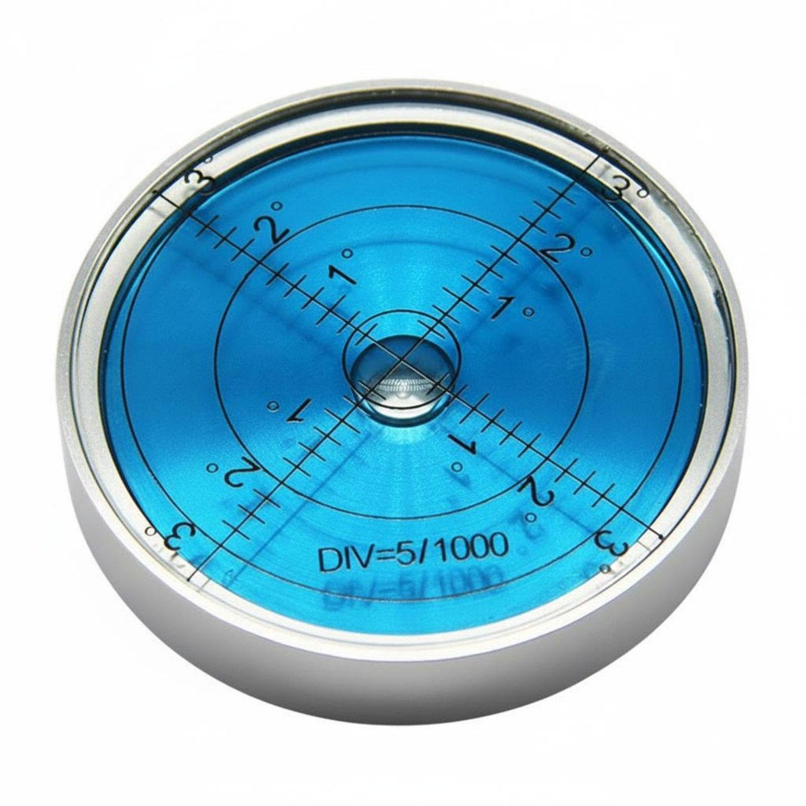 Circular Spirit Level Aluminum Alloy Round Bubble Level Universal Use Measuring Tool for Mechanics, Professionals, Machine Setup, Calibration 60x12mm Silv Blue 15|Home & Garden| Tools| Me-image-41