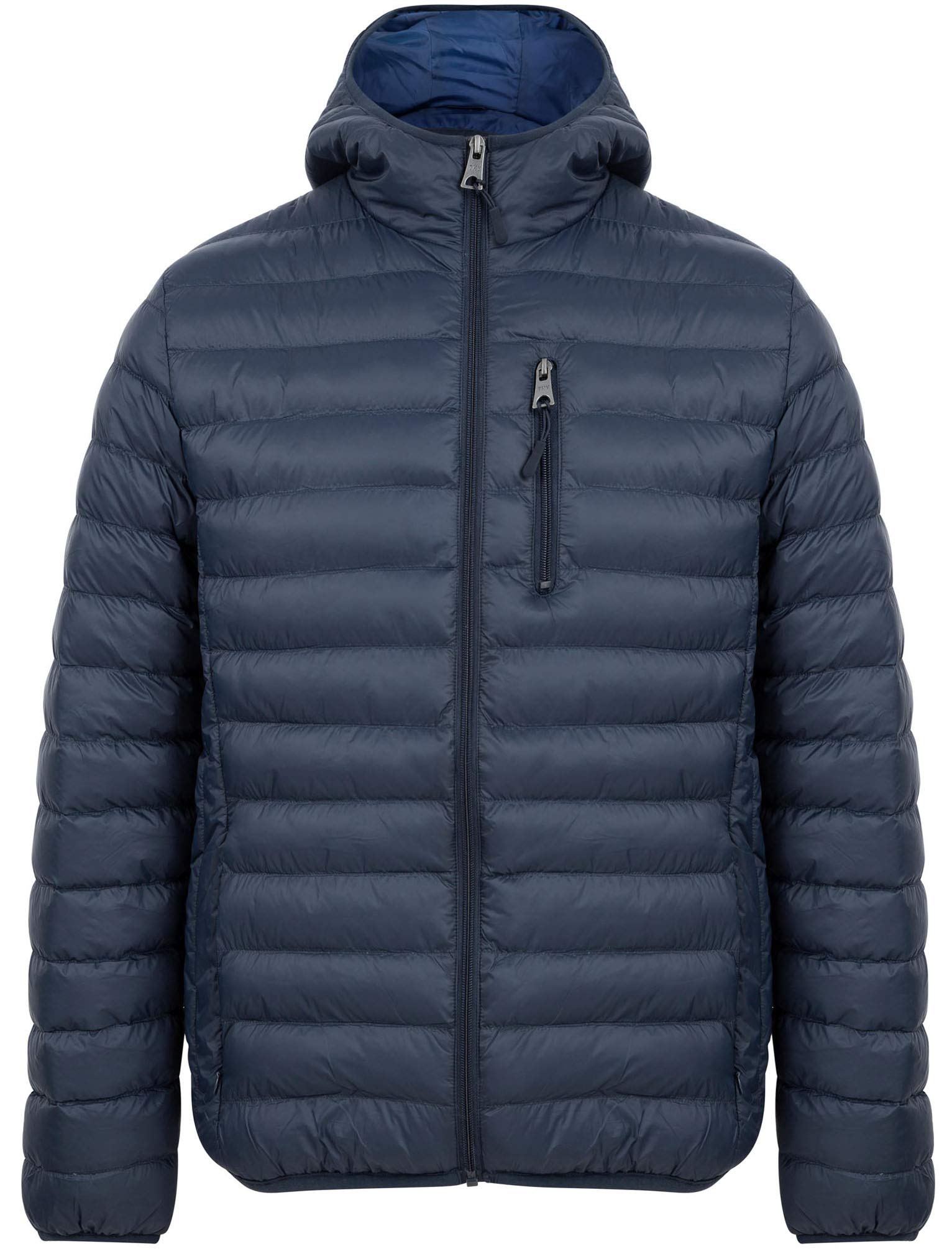 Tokyo Laundry Vizzini Quilted Puffer Jacket with Hood in Sky Captain Navy L