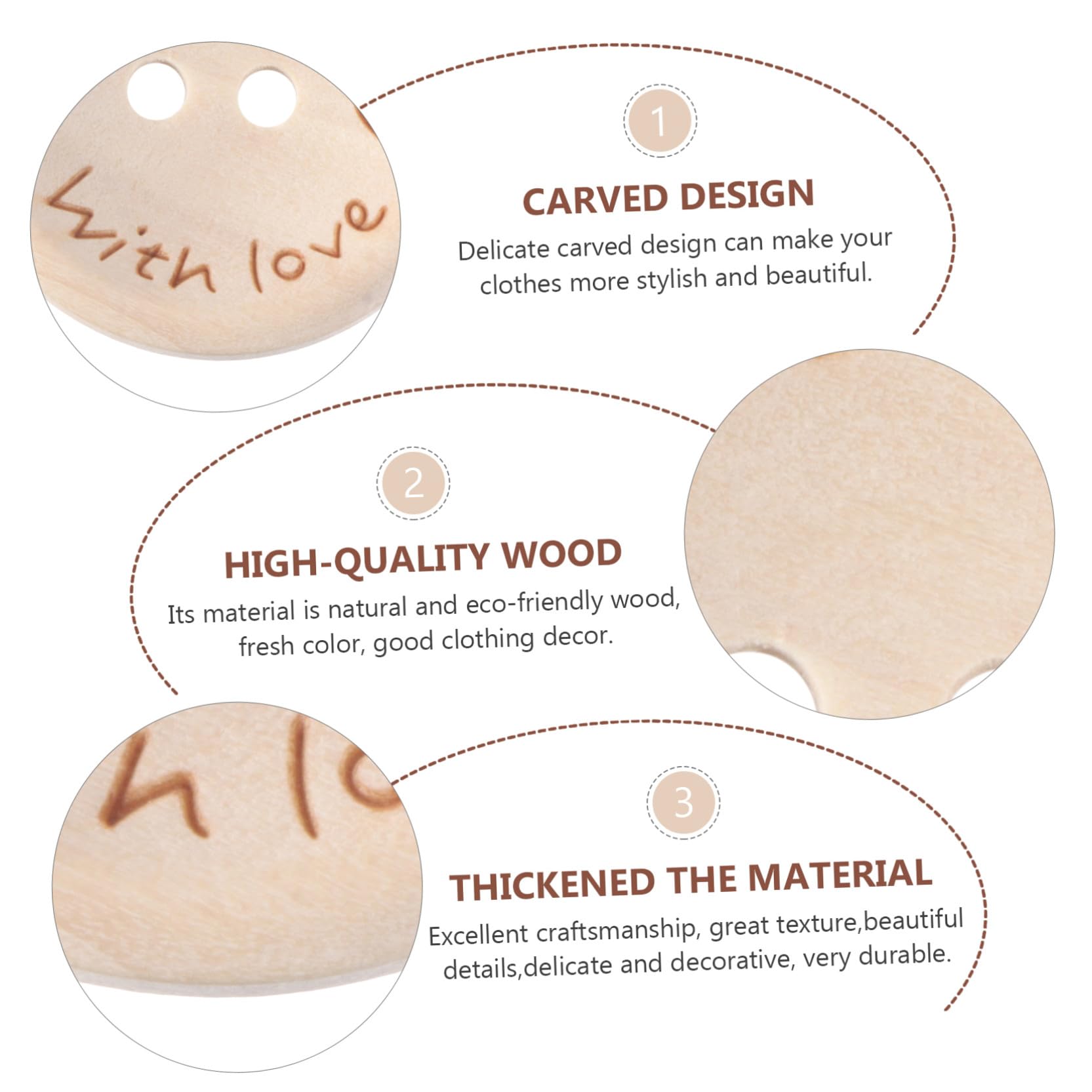 SHINEOFI 300 Pezzi Di Bottoni In Legno Love Bottoni Assortiti Rotondi Artigianali Fai Da Te Fatti A Mano Neri Grandi Design Copertura Artigianato Maglia