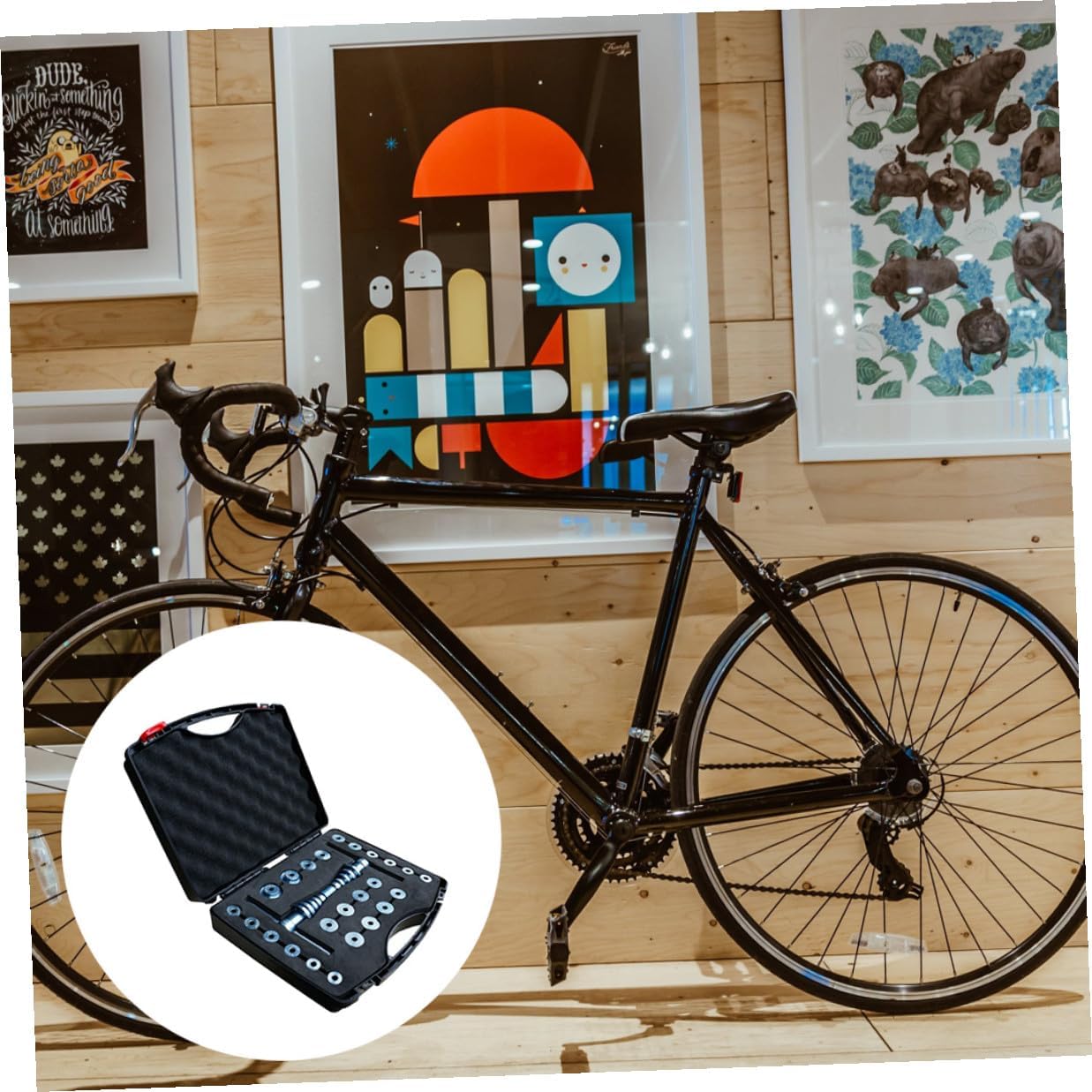 Bike Bottom Bracket Installation Tool Set Bearing Static Press-in Function, Sturdy Bike Repair Accessories for Professional Cycle Maintenance and Bearing Pressing