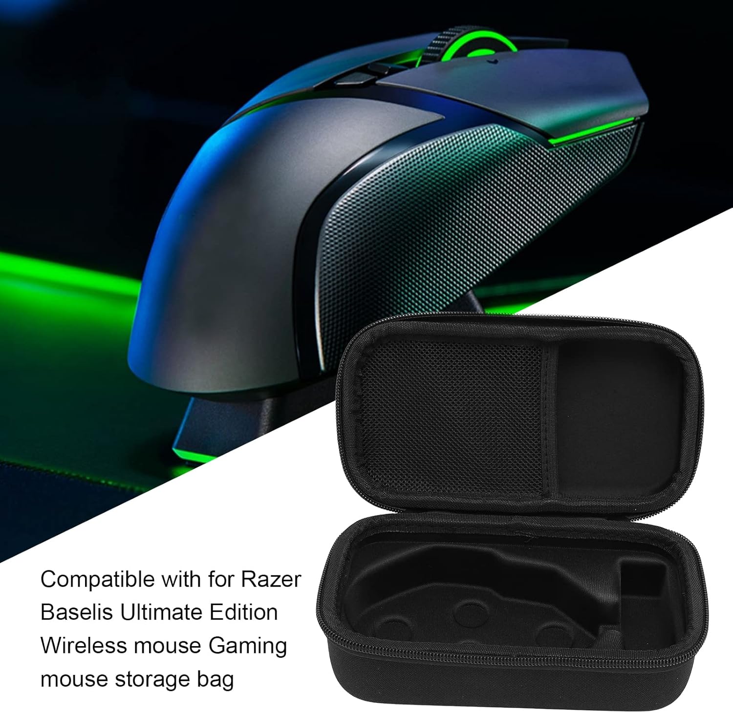 Hard Travel Case for Basilisk Gaming Mouse - Waterproof EVA Storage Case, Shock Resistant, Black - Image 3