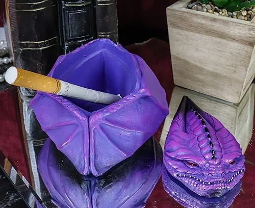 Miniatura 4 de Ebros Gift Joyero de dragón hibernante, serpiente morada, dragón, pequeño, estuche, figurita, por Stanley Morrison, medieval, renacentista,