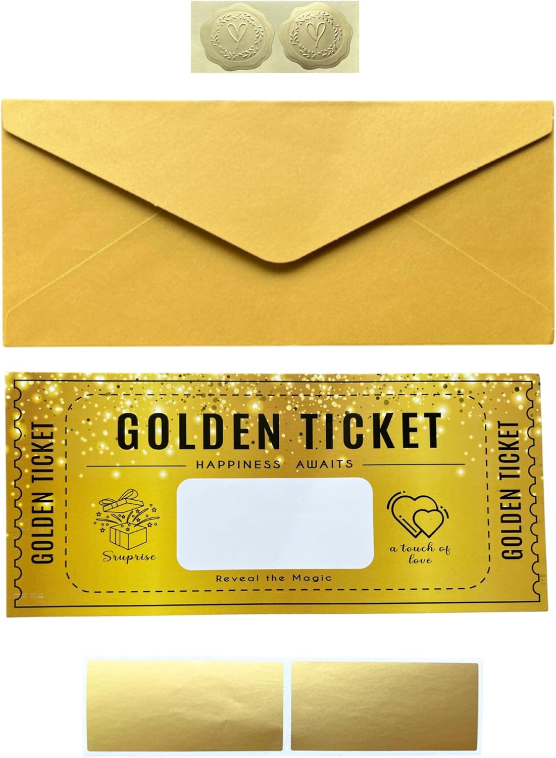 Golden Ticket Scratch Card | Personalized Gift Set for Birthdays, Movie Vouchers & Special Messages | Elegant Gold Design image 5